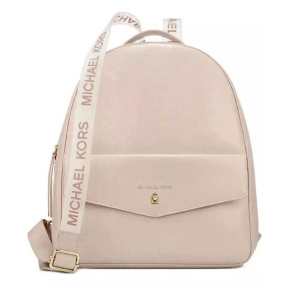 Michael Kors Handbags - Michael Kors Backpack Bookbag Rose Beige Holdall Faux Leather Handbag Purse NEW